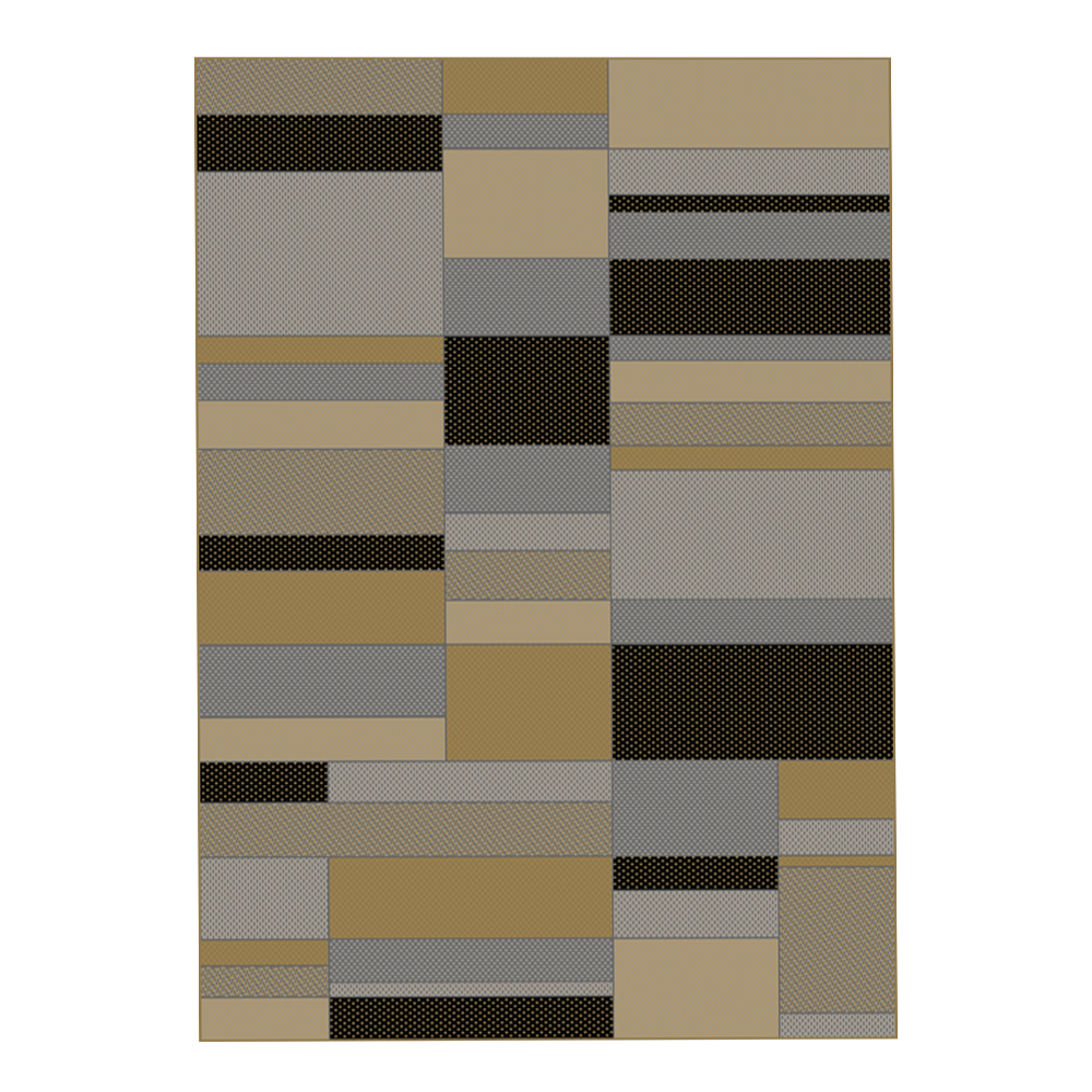 Oriental Weavers: Oria Horizontal Geometric Pattern Carpet Rug; (80x150)cm, Brown/Grey/Black