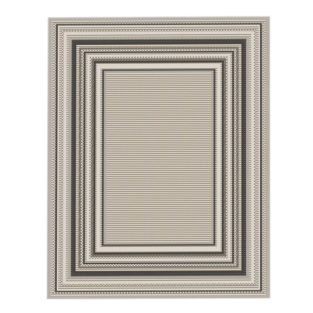 Oriental Weavers: Oria Centred Ribbed Square Pattern Carpet Rug; (80x150)cm, Grey