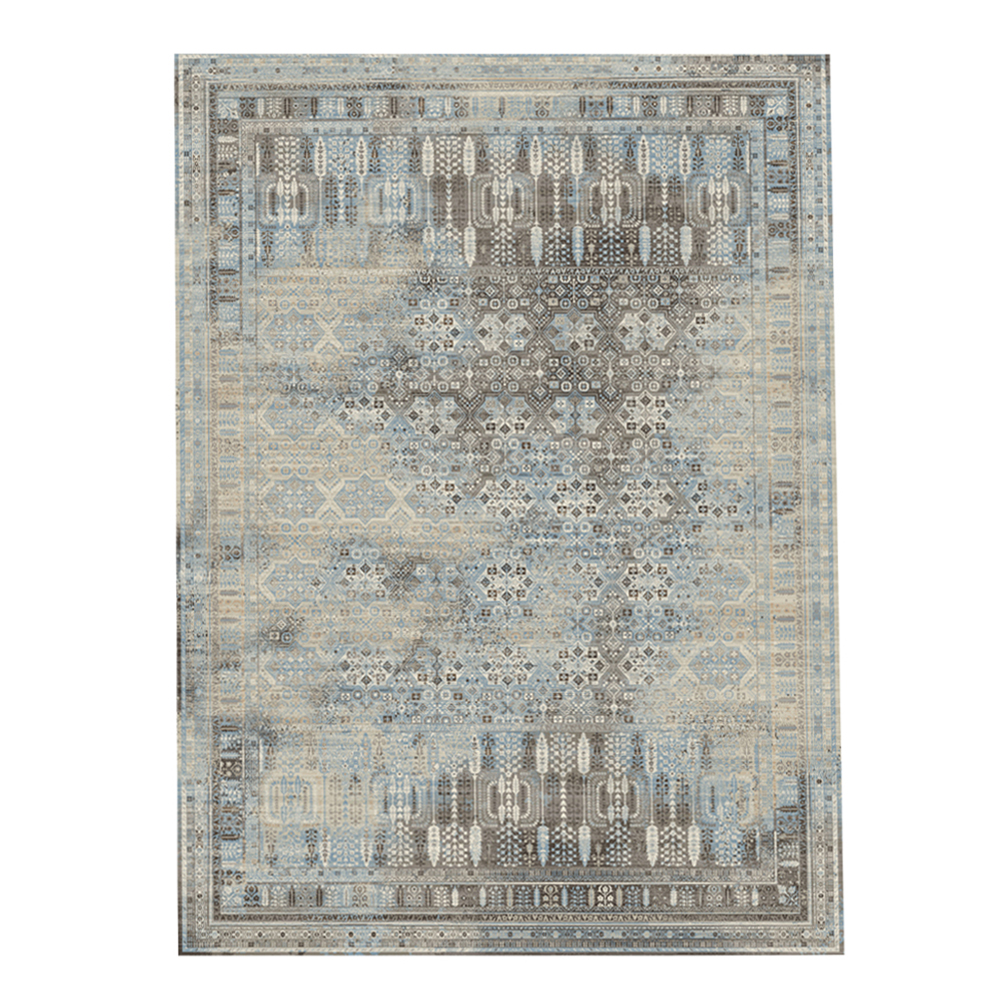Oriental Weavers: Virgo Vintage Quatrefoil Pattern Carpet Rug; (200x285)cm, Blue/Brown