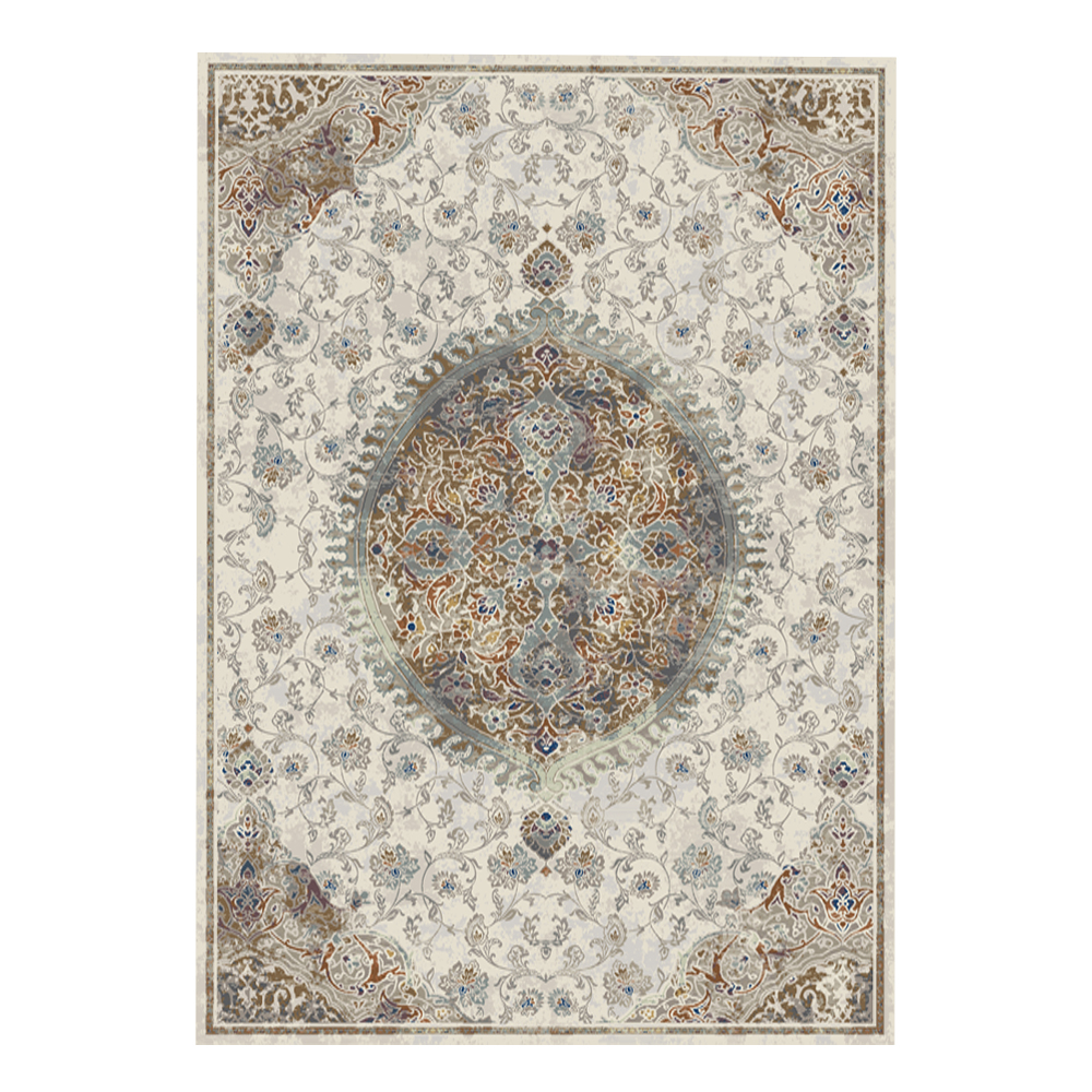 Oriental Weavers: Virgo Centred Floral Pattern Carpet Rug; (240x340)cm, Pastel Grey