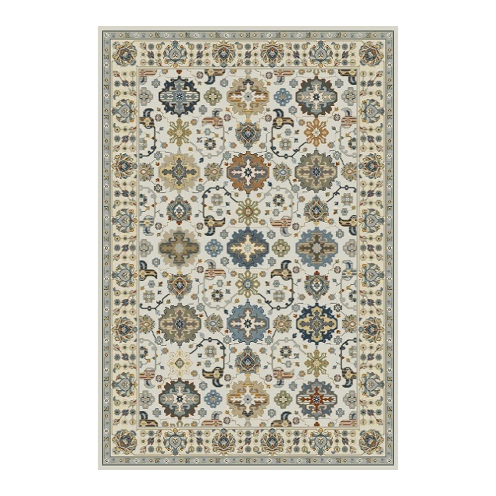 Oriental Weavers: Abardeen Floral/Medallion Pattern Carpet Rug; (100x300)cm, Blue/Cream