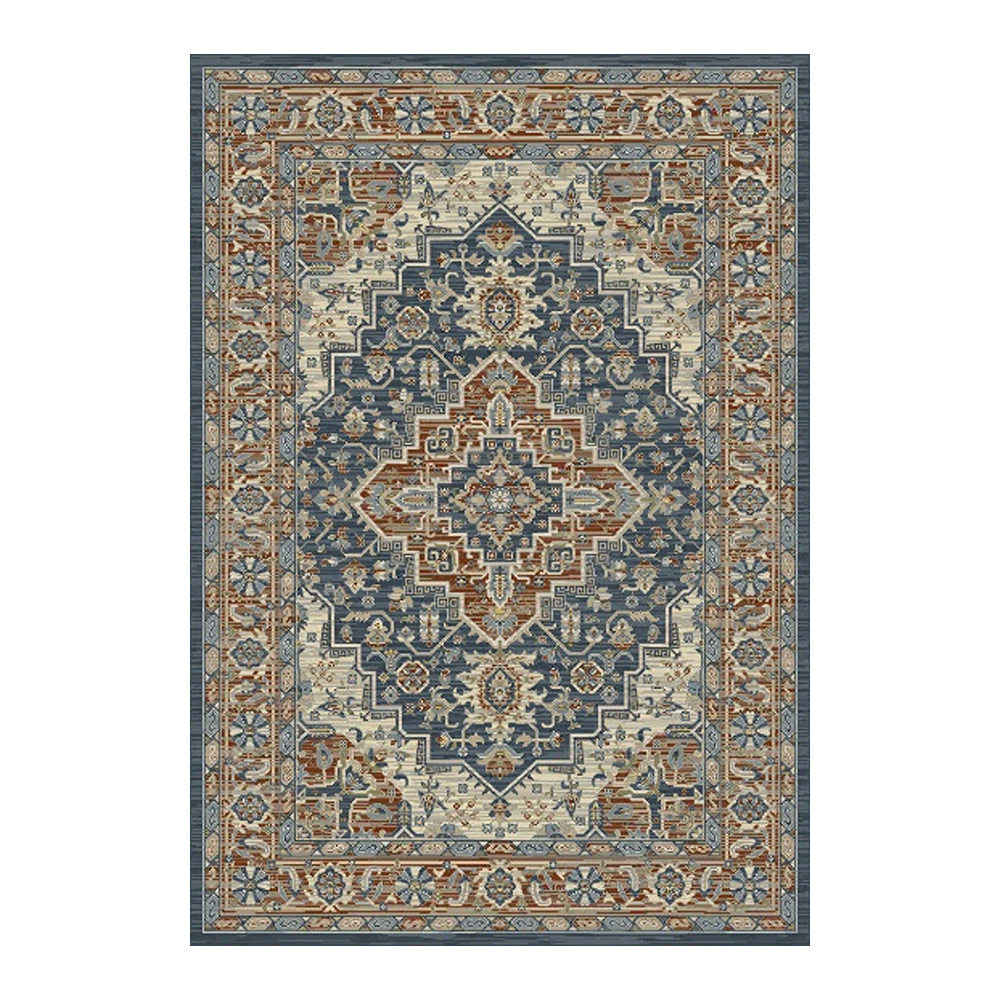 Oriental Weavers: Abardeen Medallion Pattern Carpet Rug; (100x300)cm, Blue/Beige