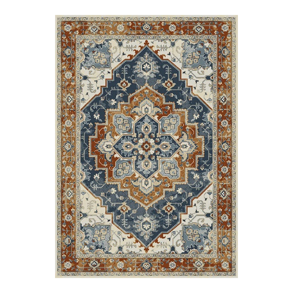 Oriental Weavers: Abardeen Serapi/Heriz Pattern Carpet Rug; (100x300)cm, Blue/Rust/Cream