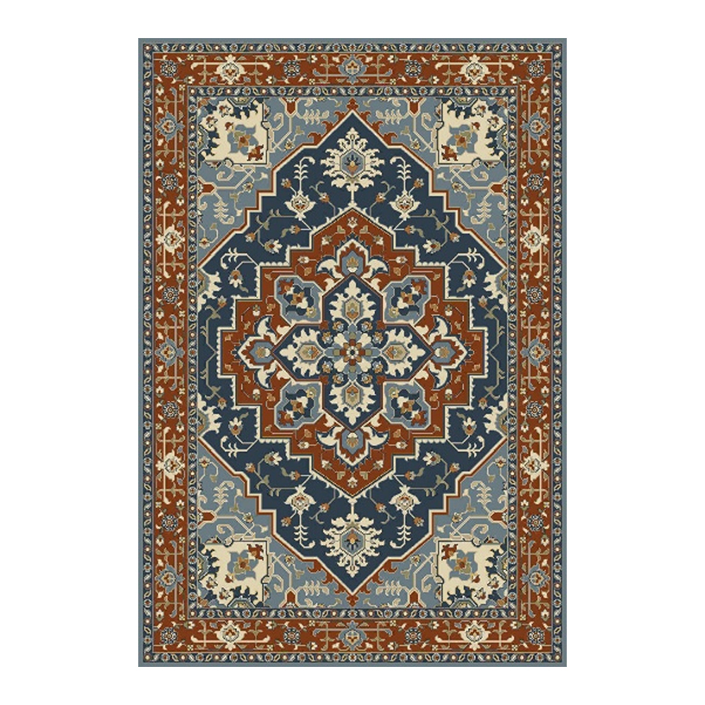 Oriental Weavers: Abardeen Serapi pattern Carpet Rug; (100x300)cm, Rust/Blue
