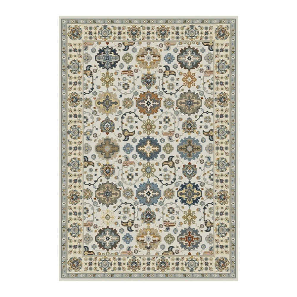 Oriental Weavers: Abardeen Floral/Medallion Pattern Carpet Rug; (100x400)cm, Blue/Cream