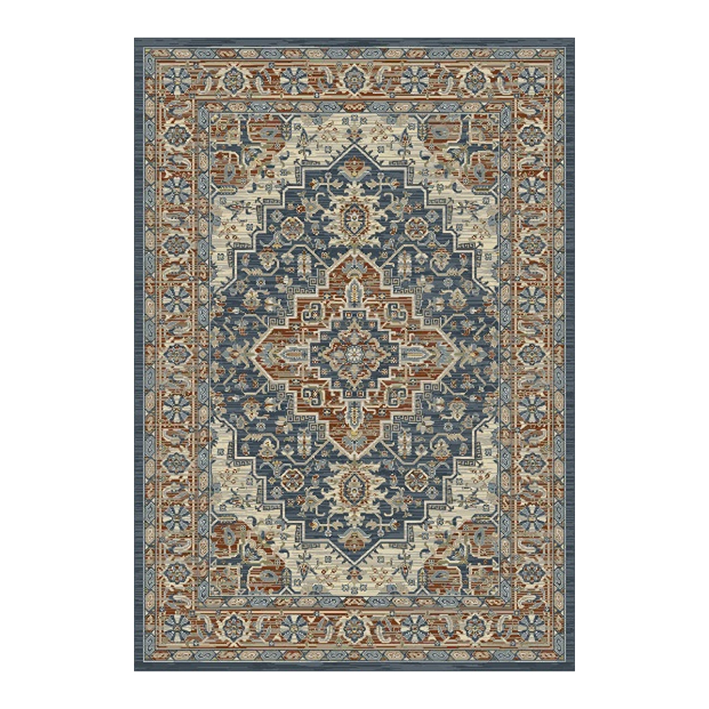 Oriental Weavers: Abardeen Medallion Pattern Carpet Rug; (100x400)cm, Blue/Beige