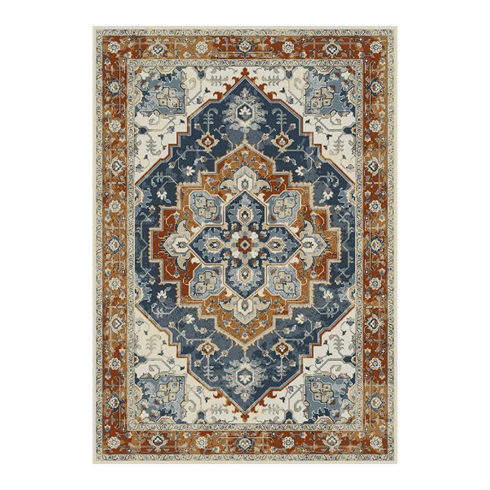 Oriental Weavers: Abardeen Serapi/Heriz Pattern Carpet Rug; (100x400)cm, Blue/Rust/Cream