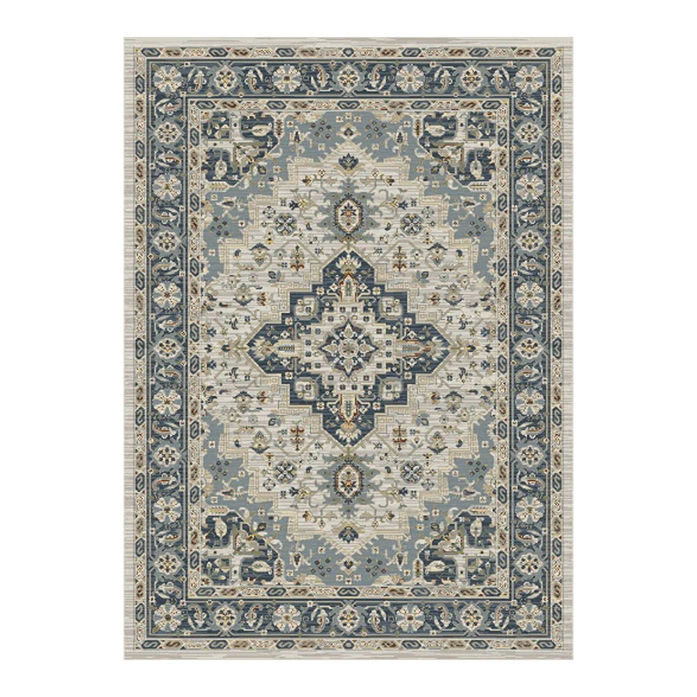 Oriental Weavers: Abardeen Medallion Pattern Carpet Rug; (240x340)cm, Blue/Ivory
