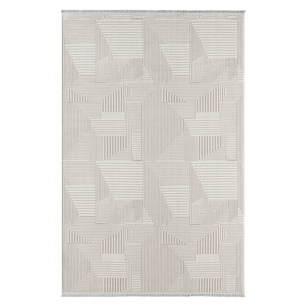 Seyran: Roma Linear Geometric Pattern Carpet Rug; (200X290)cm