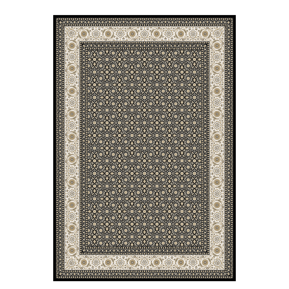 Valentis: Lentis 2 million points 5.5mm Floral Bordered Carpet Rug; (200x300)cm, Brown/Grey