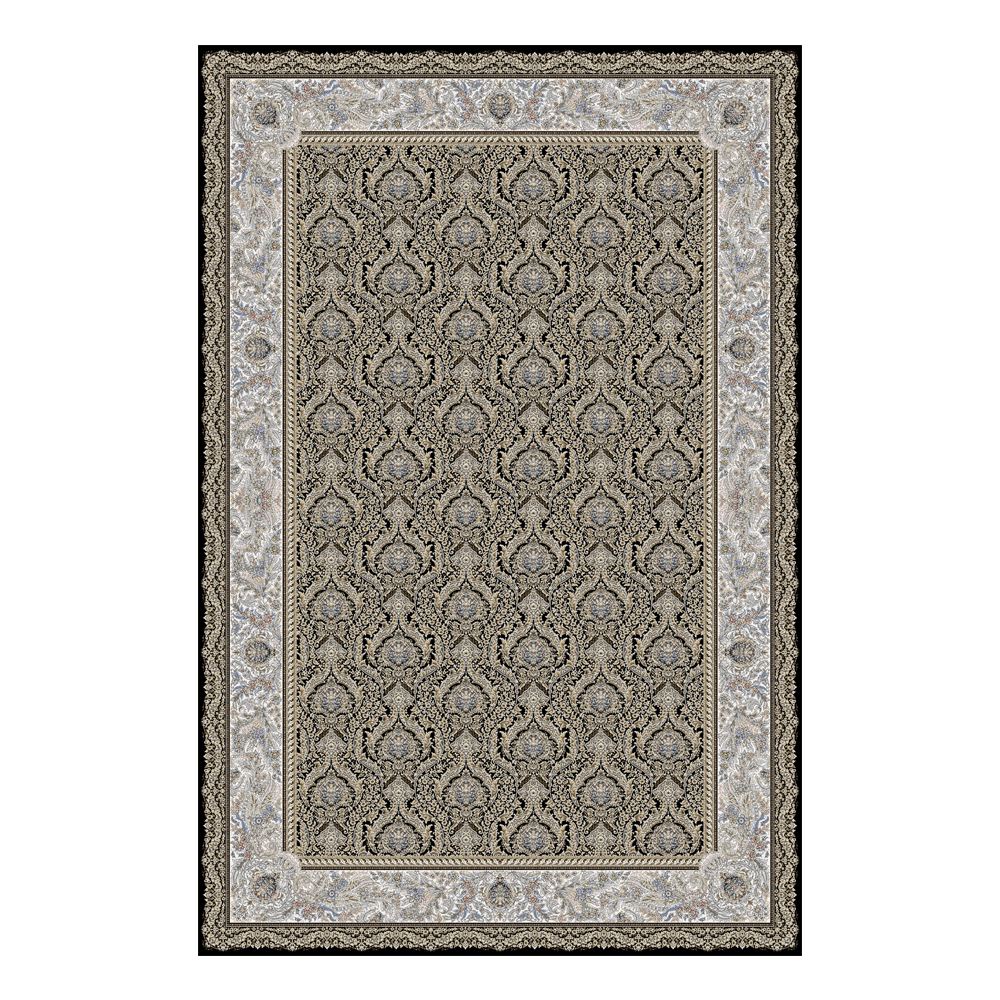 Valentis: Lentis 2 million points 5.5mm Rectangular Bordered Carpet Rug; (240x340)cm, Brown/Grey
