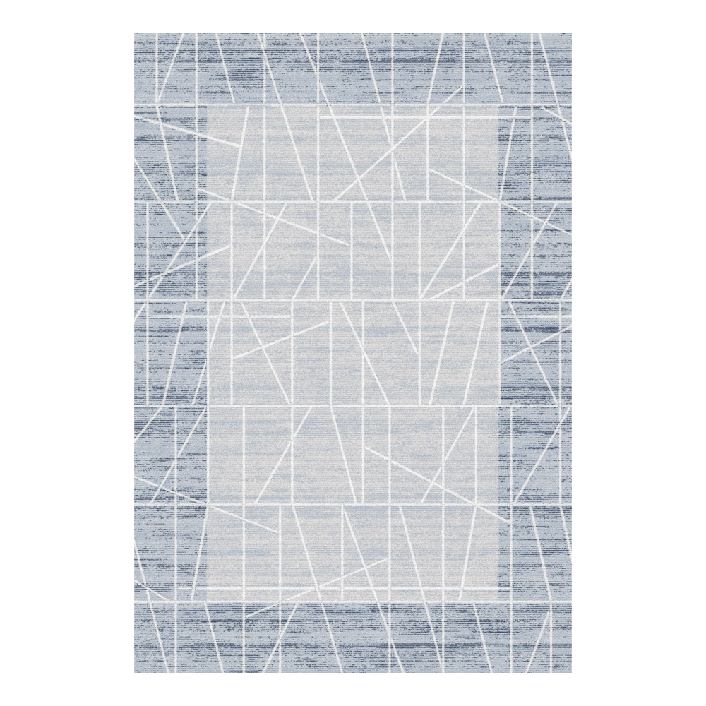 Valentis: Metis 1,344 million points 6mm Geometric Lines Pattern Carpet Rug; (80x150)cm, Bluish Grey