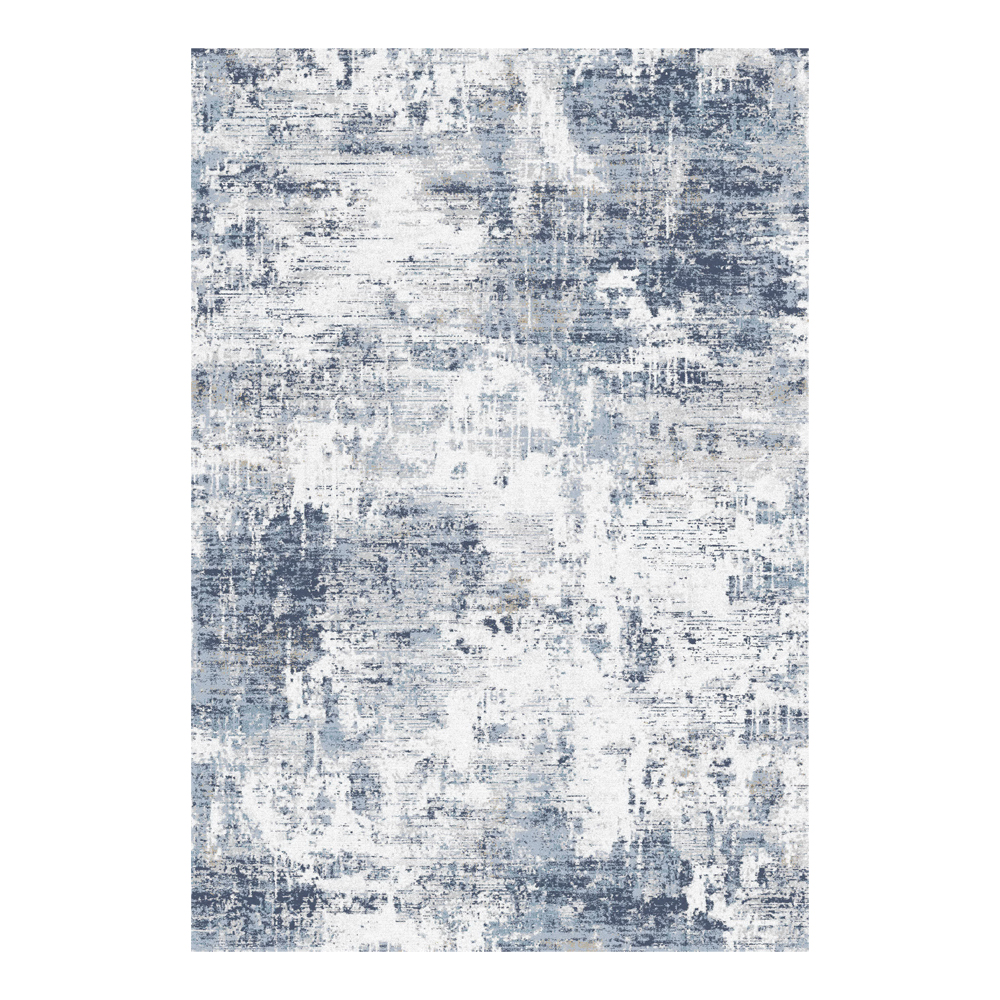 Valentis: Metis 1,344 million points 6mm Abstract Patterned Carpet Rug; (80x150)cm, Grey/Blue