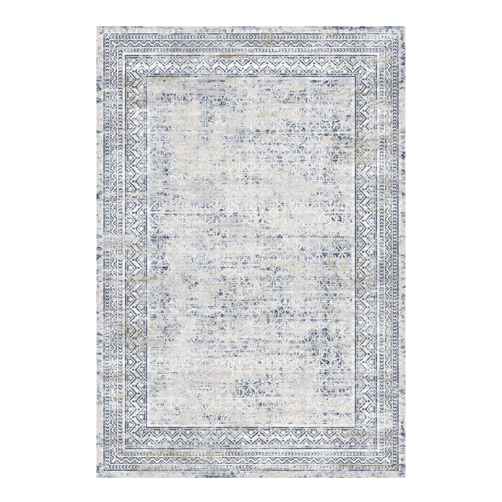 Valentis: Metis 1,344 million points 6mm Geometric Bordered Pattern Carpet Rug; (160x230)cm, Grey