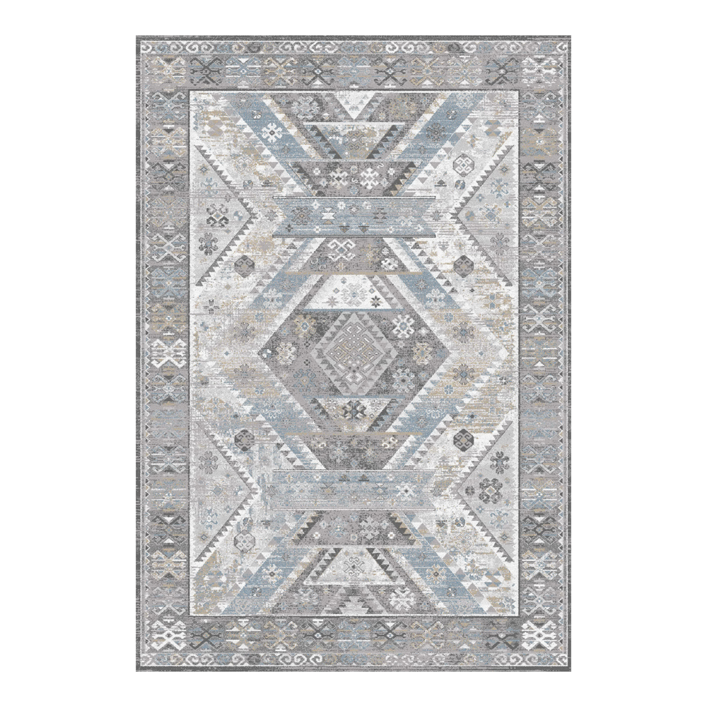 Valentis: Metis 1,344 million points 6mm Tribal Medallion Pattern Carpet Rug; (200x290)cm, Grey/Brown