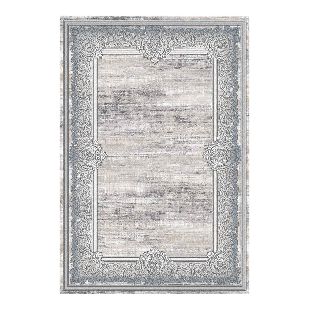 Valentis: Metis 1,344 million points 6mm Floral Bordered Pattern Carpet Rug; (240x340)cm, Grey