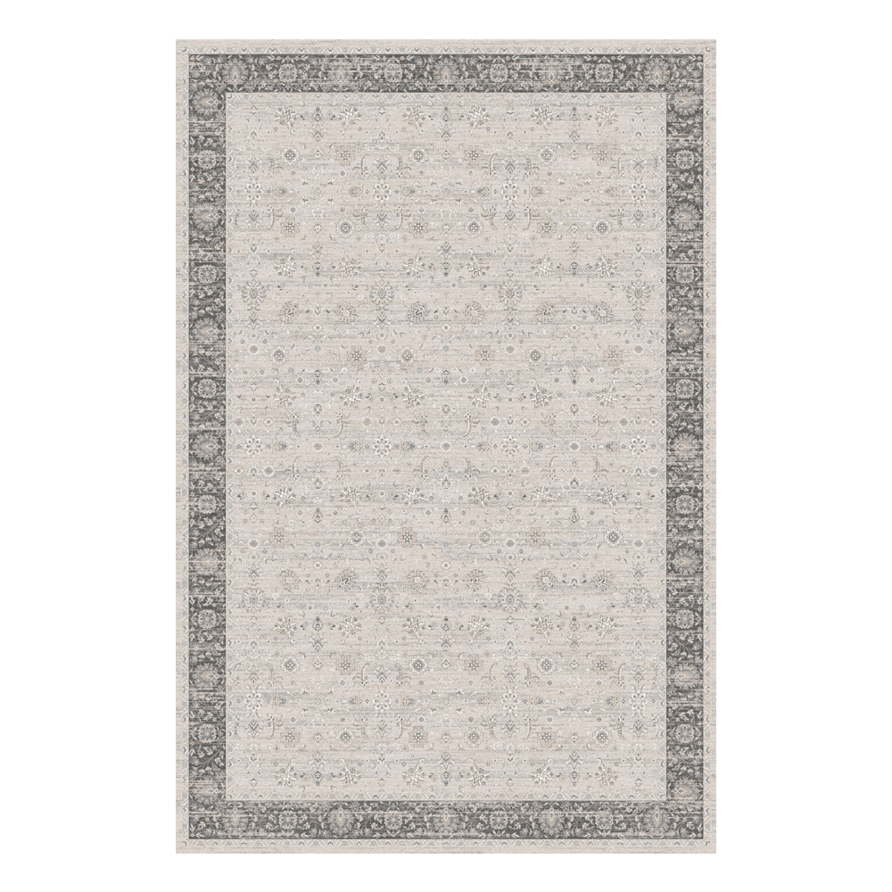 Valentis: Crown 2 Million Points 7,5mm Acrylic/Viscose Floral All Over Medallion Carpet Rug; (200x300)cm, Grey