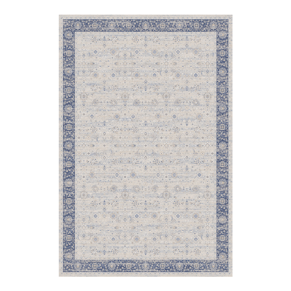 Valentis: Crown 2 Million Points 7,5mm Acrylic/Viscose Floral Bordered Carpet Rug; (200x300)cm, Grey/Blue