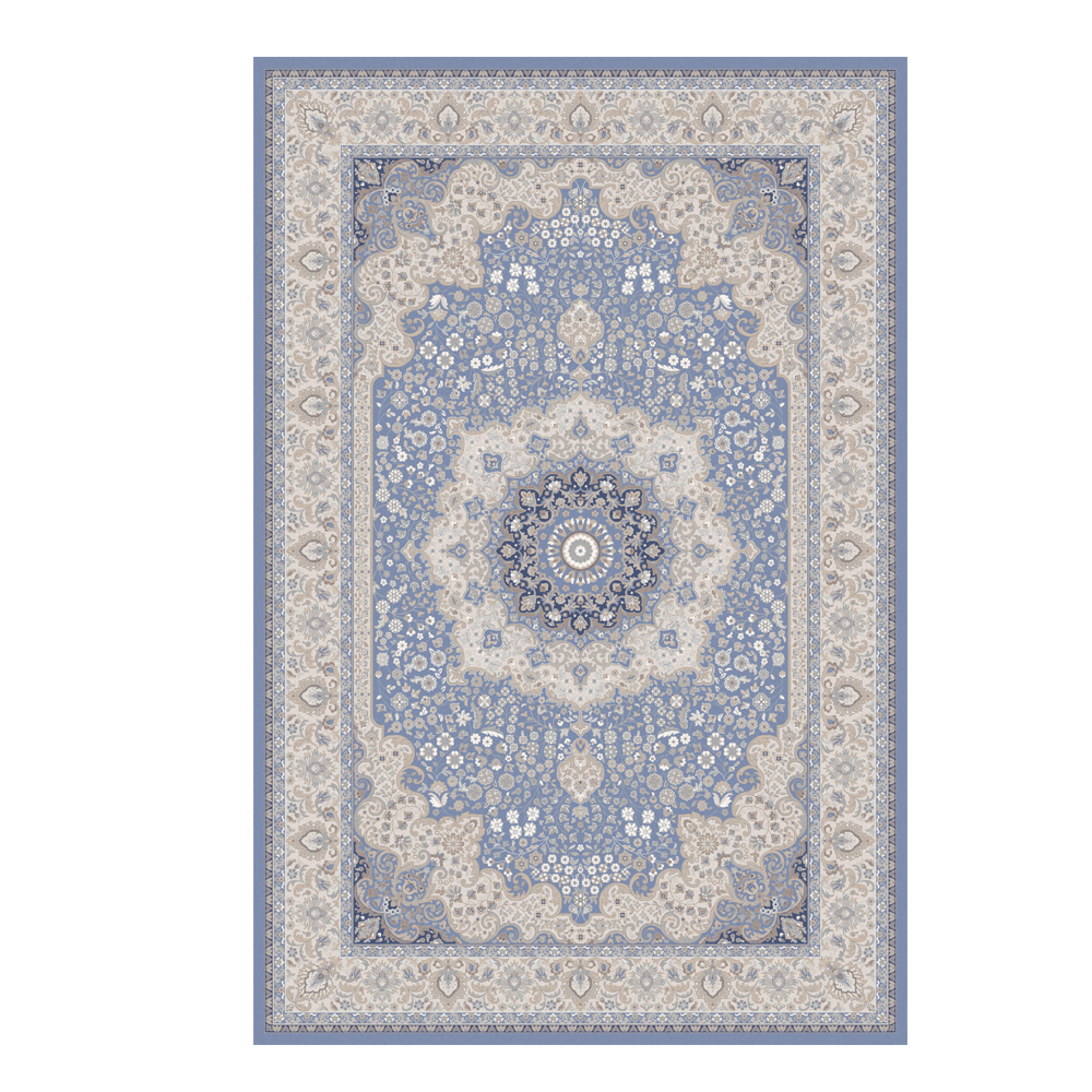 Valentis: Crown 2 Million Points 7,5mm Acrylic/Viscose Centre Medallion Carpet Rug; (200x300)cm, Grey/Blue