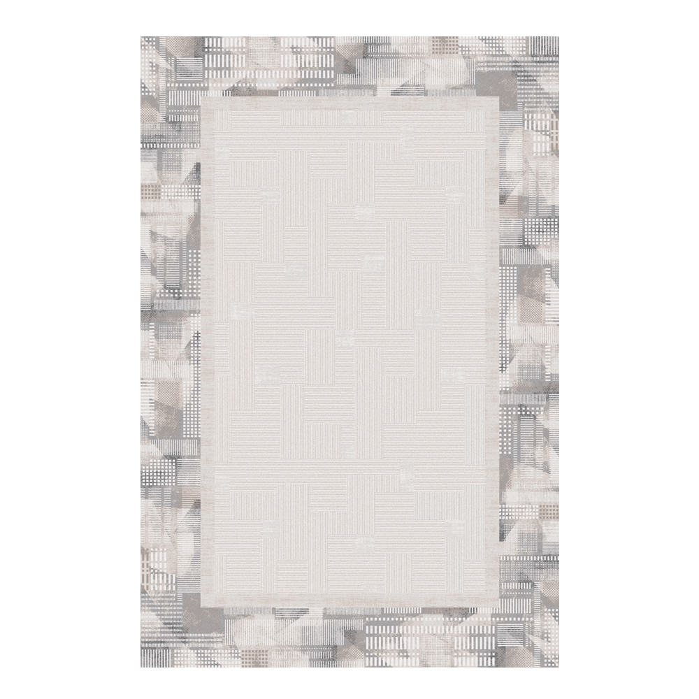 Valentis: Crown 2 Million Points 7,5mm Acrylic/Viscose Bordered Pattern Carpet Rug; (240x340)cm, Grey/Brown