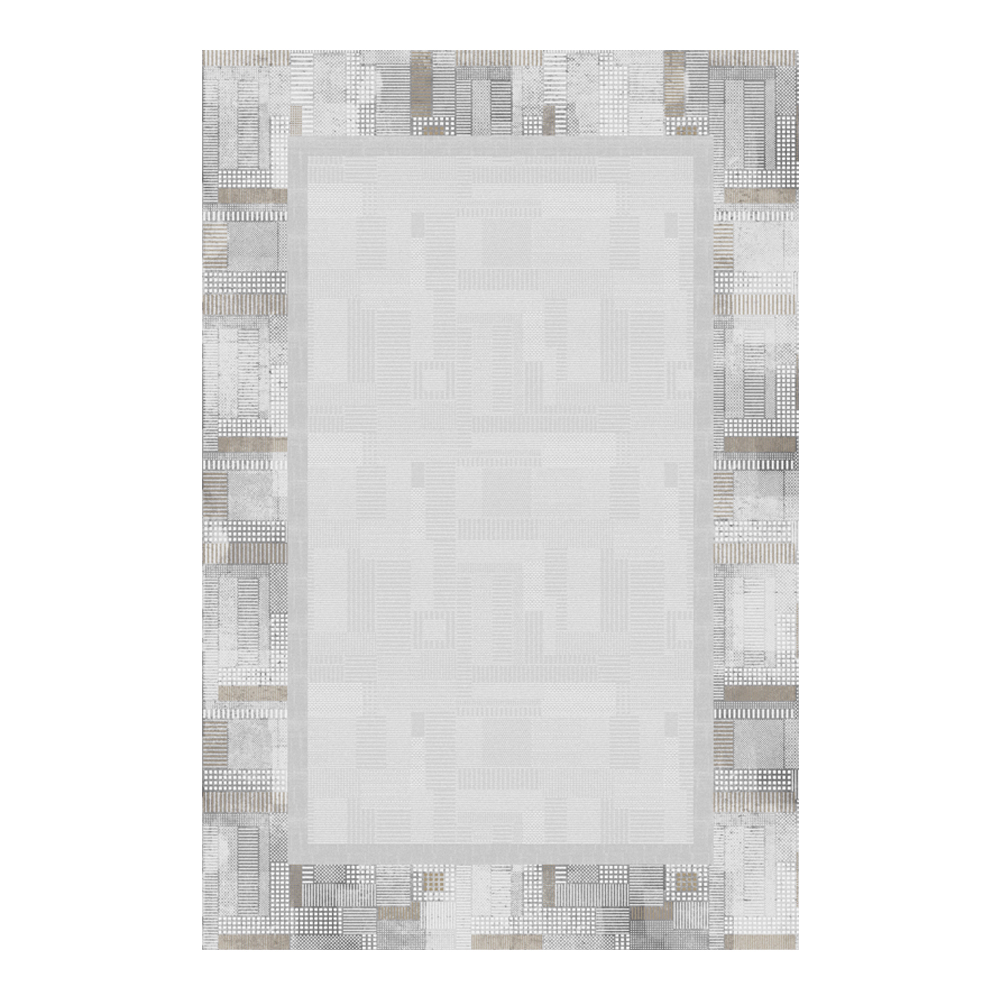 Valentis: Crown 2 Million Points 7,5mm Acrylic/Viscose Bordered Pattern Carpet Rug; (240x340)cm, Grey/Brown