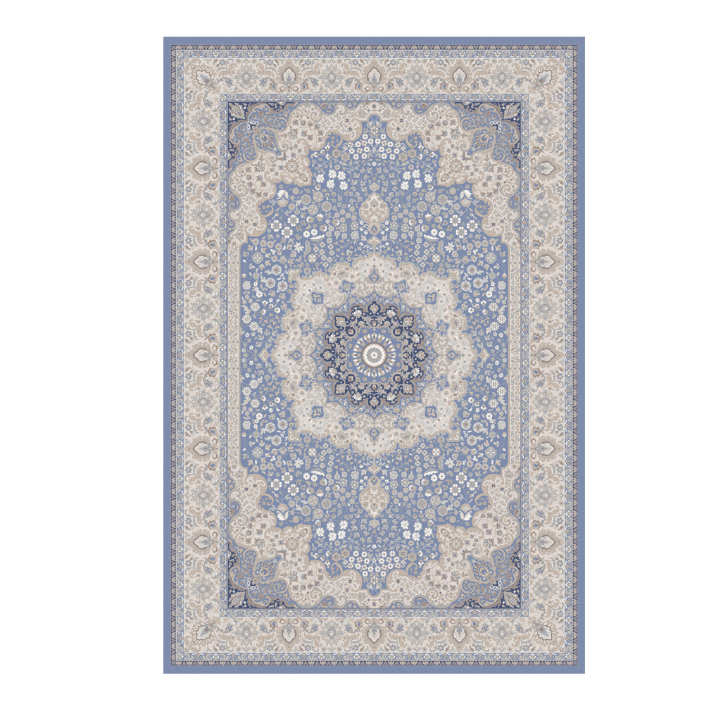 Valentis: Crown 2 Million Points 7,5mm Acrylic/Viscose Centre Medallion Carpet Rug; (240x340)cm, Grey/Blue