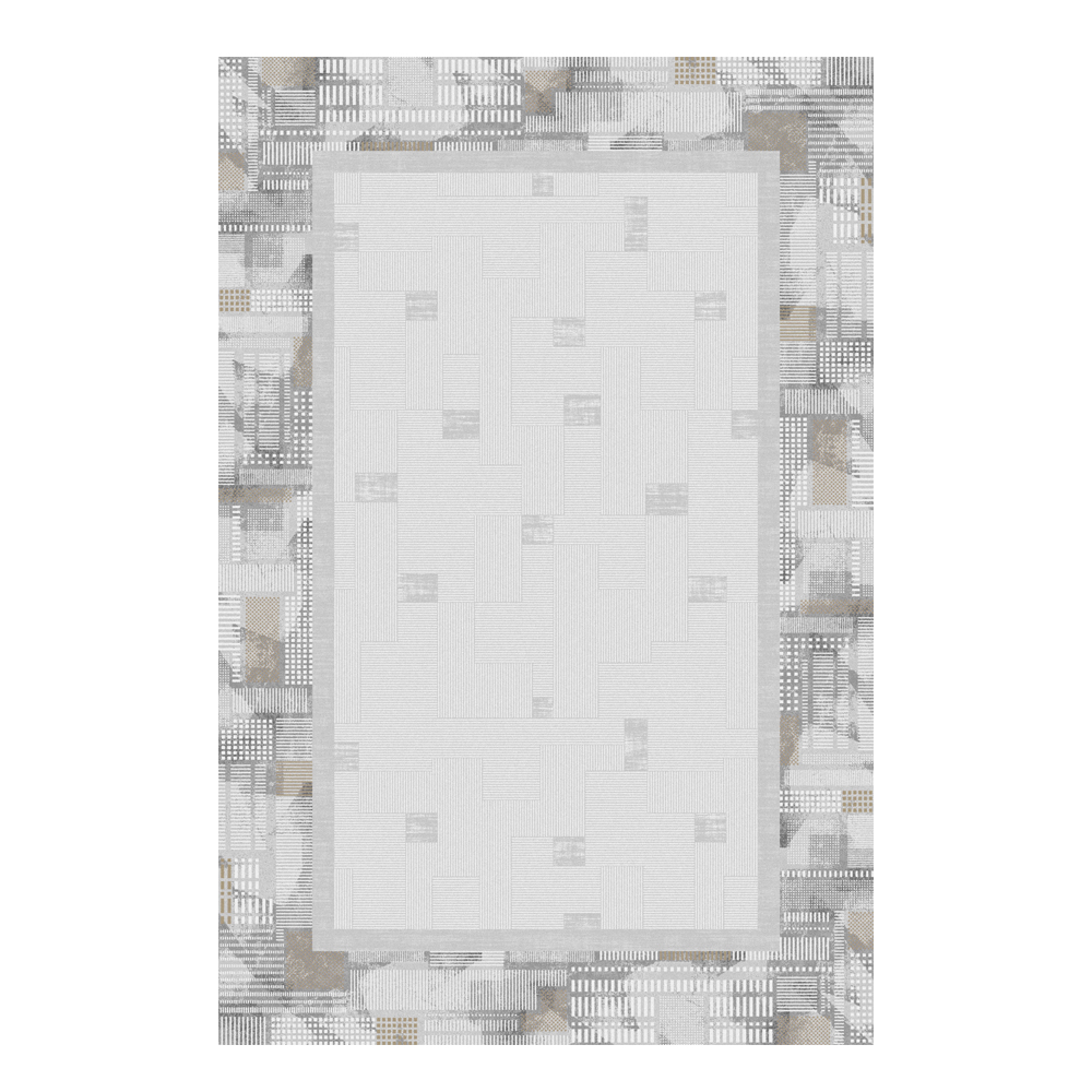 Valentis: Crown 2 Million Points 7,5mm Acrylic/Viscose Bordered Pattern Carpet Rug; (300x400)cm, Grey/Brown