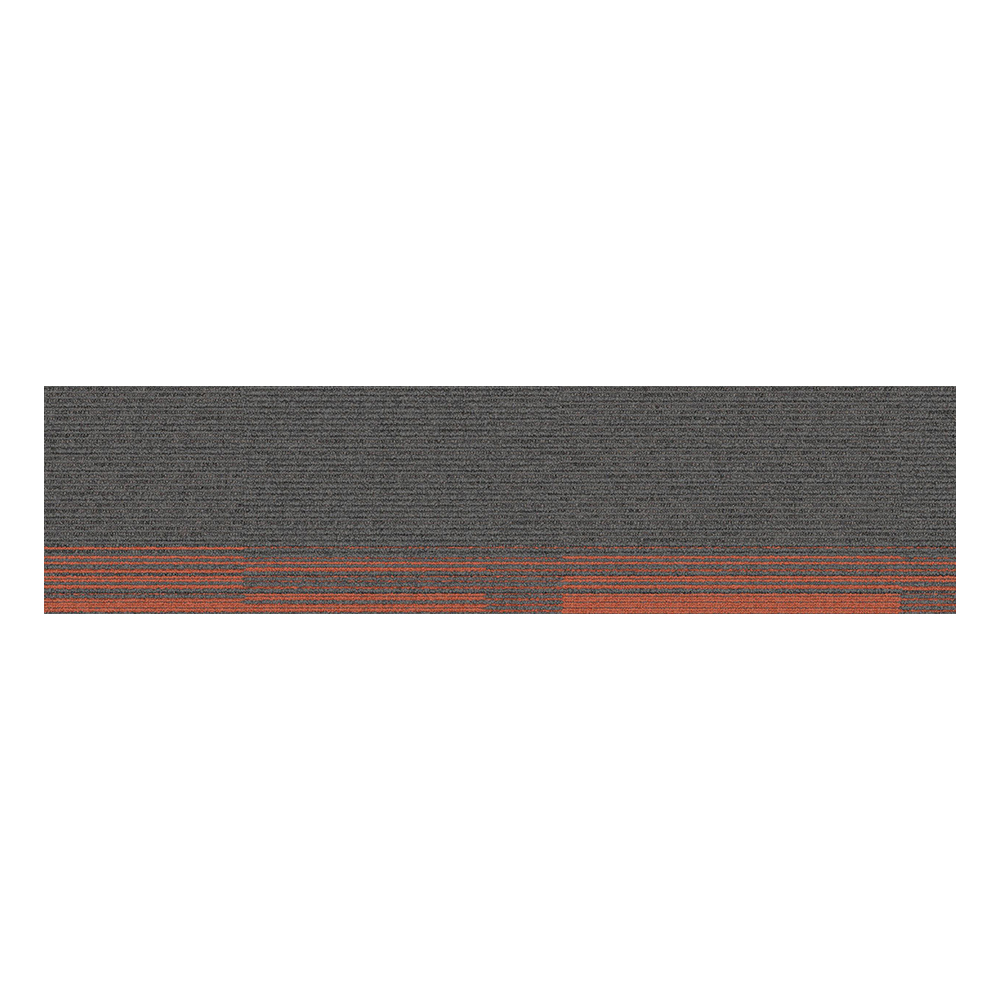 Graphlex: OffLine Col. Pewter/Mandarin Carpet Tile; (25x100)cm