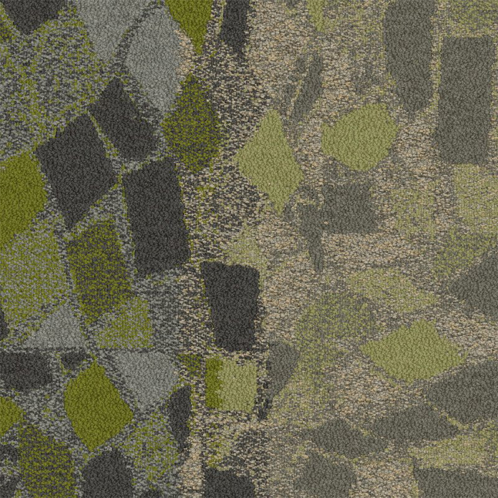 Human Connections- Stone Course Col.: Carpet Tile; (50x50)cm, Green Stone