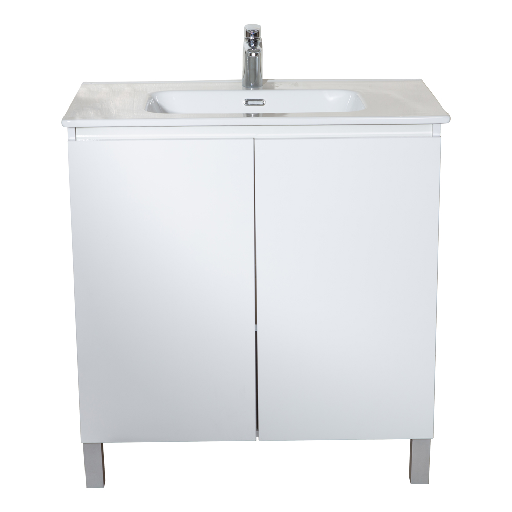Bathroom Furniture Set: 1 Vigo Cabinet, 2 Drawers 80cm + 1 Onix Basin; 80cm, Glossy white