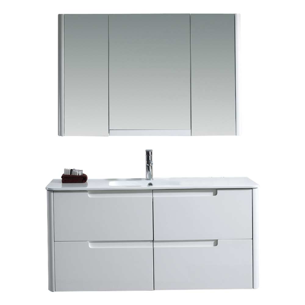 Bathroom Furniture Set: Vanity Cabinet + Mirror Cabinet + Ceramic Basin (2120VEC)