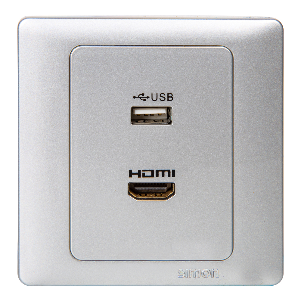 USB-HDMI Outlet Adaptor, Silver