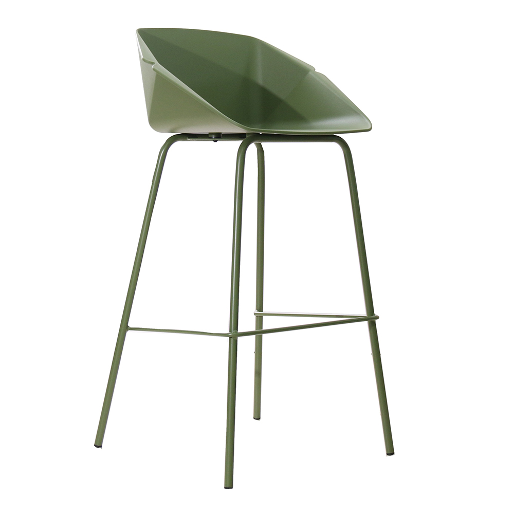 High Bar Chair With Metal Legs; H75cm, Green