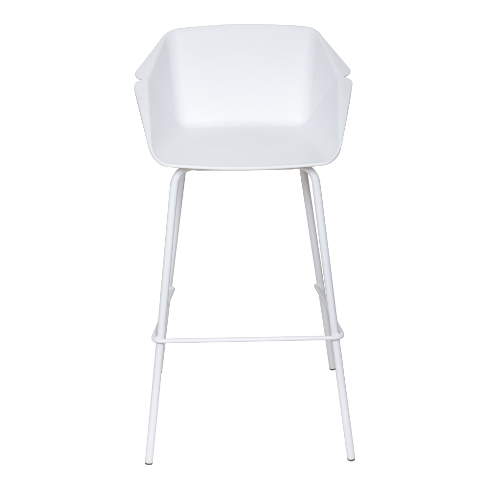 High Bar Chair With Metal Legs; H75cm, White
