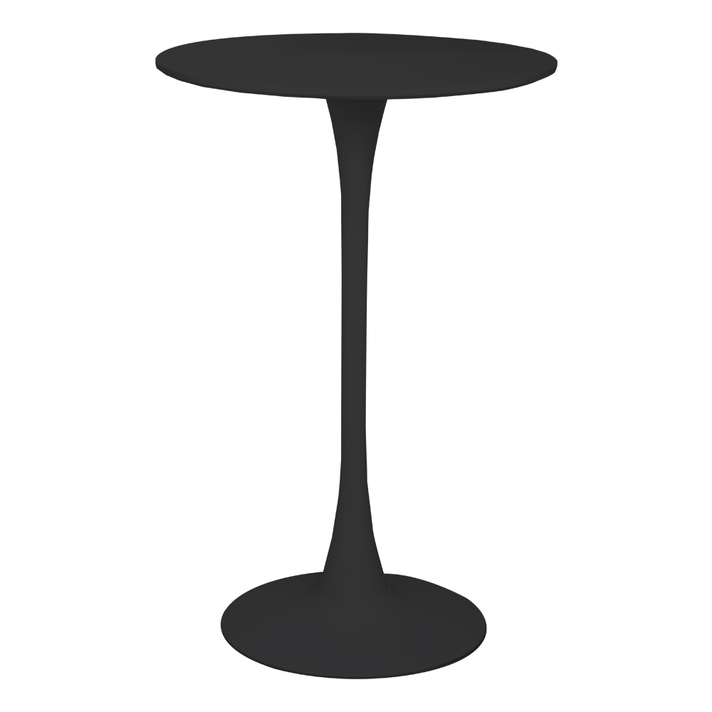 City: Round High Bar Table-Wood Top; (Ø70x106cm), Black