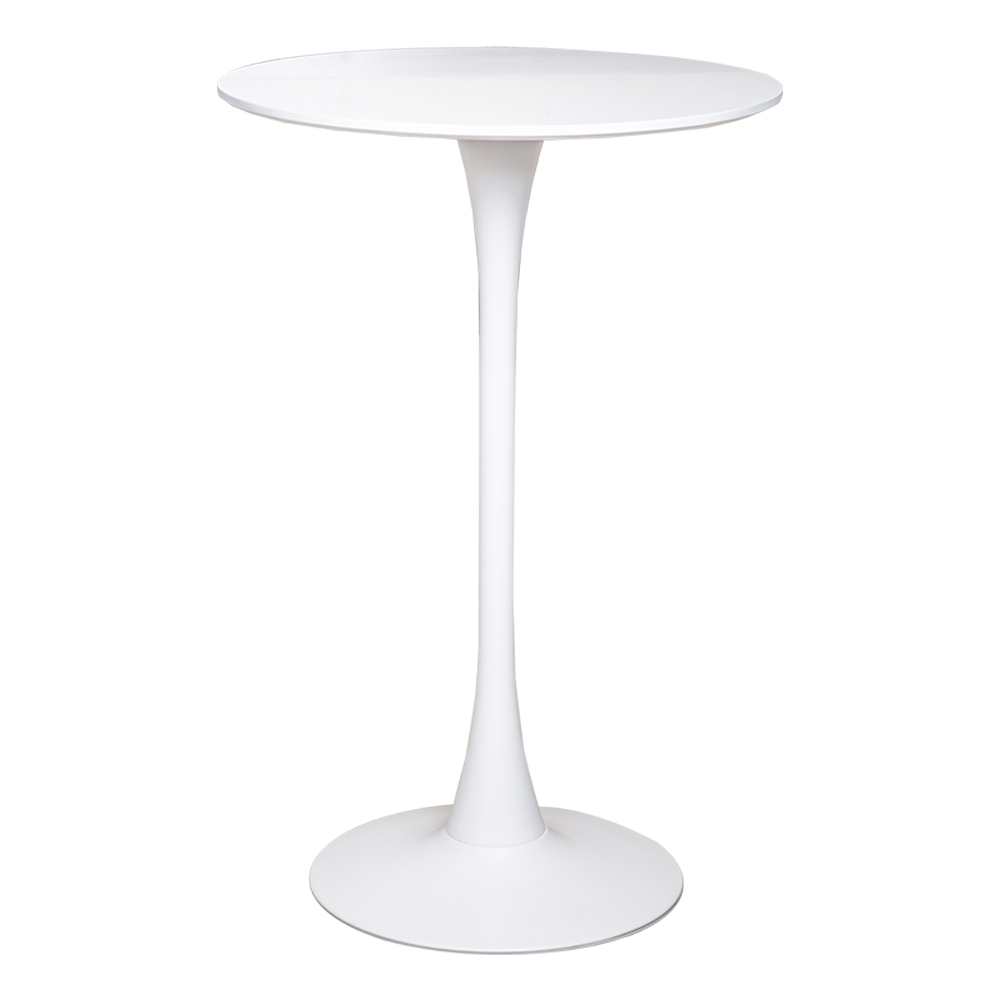 City: Round High Bar Table-Wood Top; (Ø70x106cm), White
