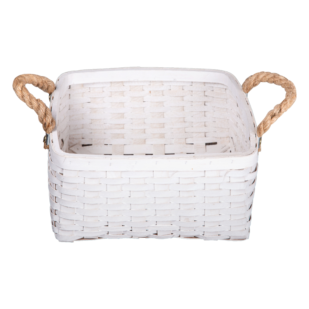 Domus: Square Willow Basket; (29x29x16)cm Medium, White