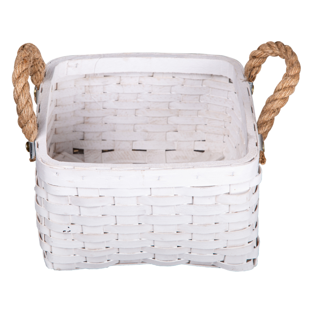 Domus: Square Willow Basket; (22x22x14)cm Small, White