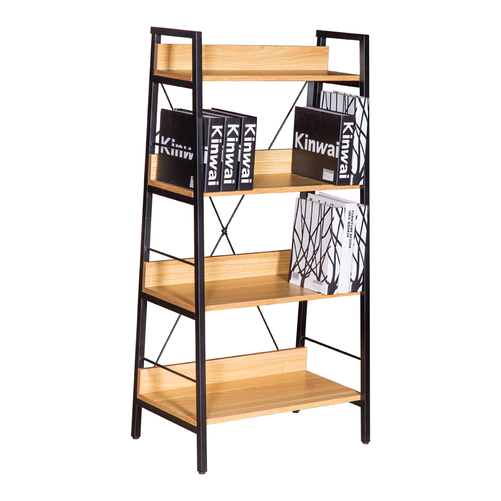 Bookshelf With Metal Frame; (60x35x117)cm