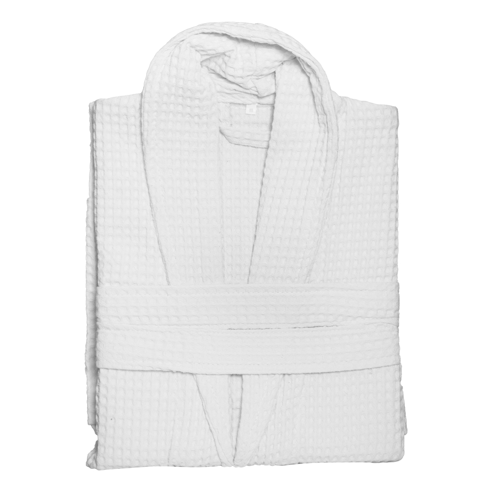 Domus: Waffel Bath Robe; Medium, 1pc, White