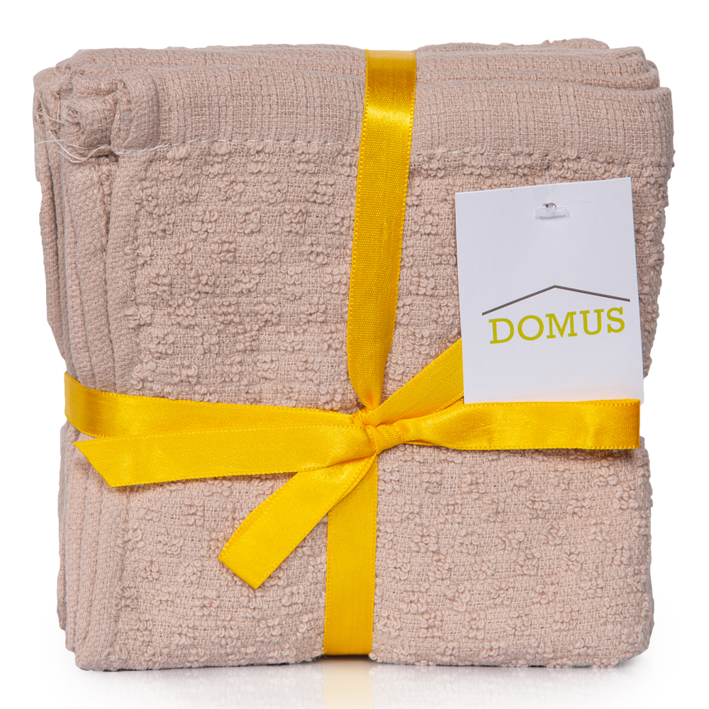 Domus: Popcorn Wash Cloth; (30x30)cm 8pieces Set, Beige