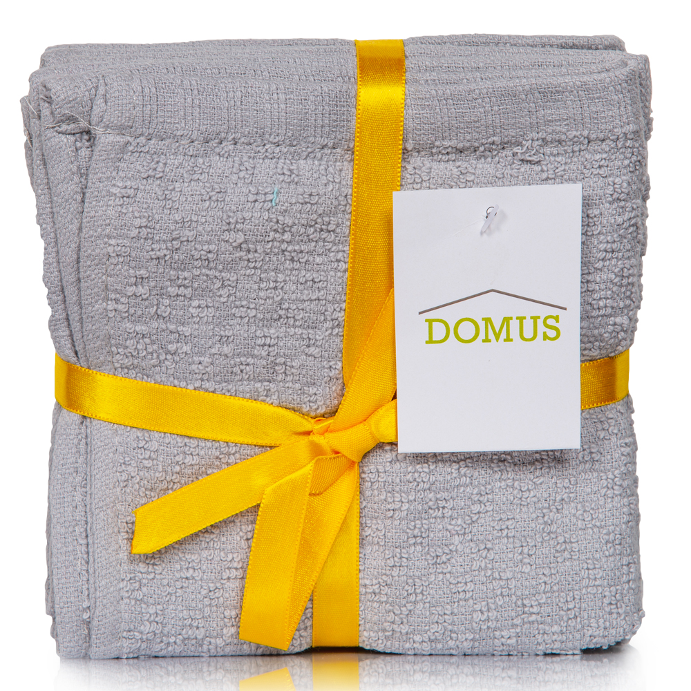 Domus: Popcorn Wash Cloth; (30x30)cm 8pieces Set, Grey
