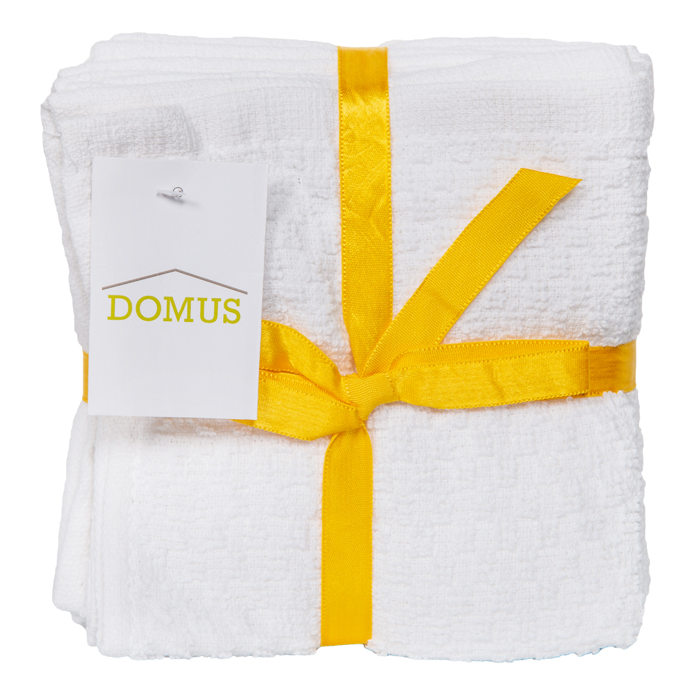 Domus: Popcorn Wash Cloth; (30x30)cm, 8pieces Set, White