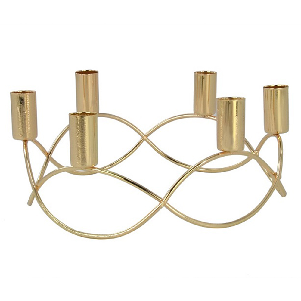 Metal Candle Holder; (25.5x25.5x10)cm, Gold