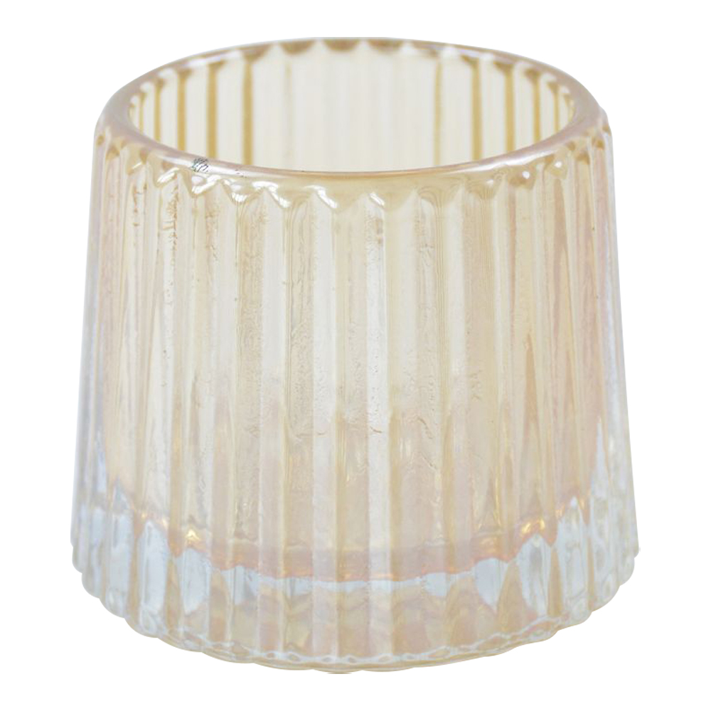 Ribbed Glass Candle Holder; (8.2x7)cm