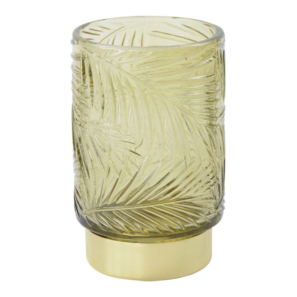 Glass Candle Holder With 10L String Light; (8.5x13)cm