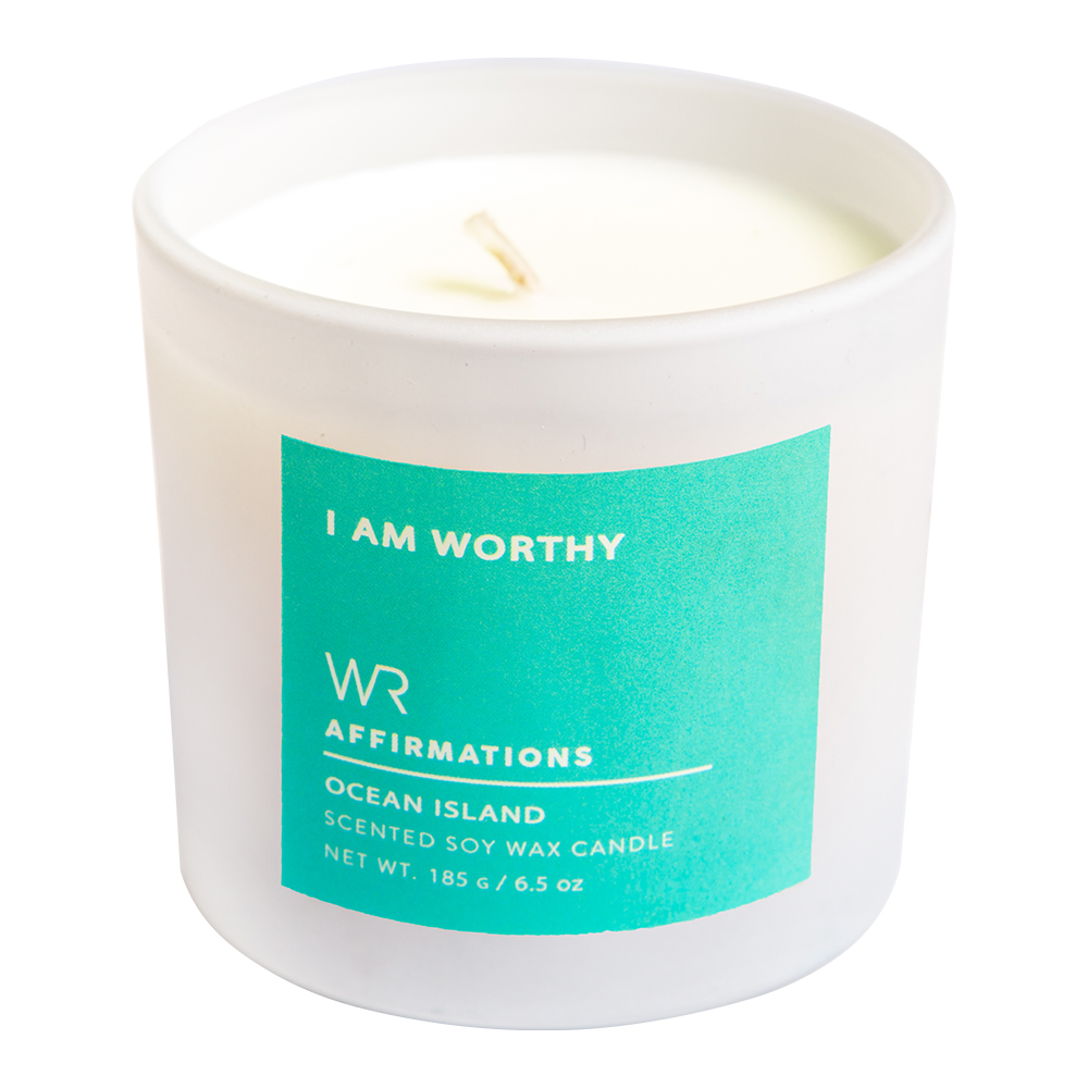 Scented Candle In White Jar: 6.5oz, Green