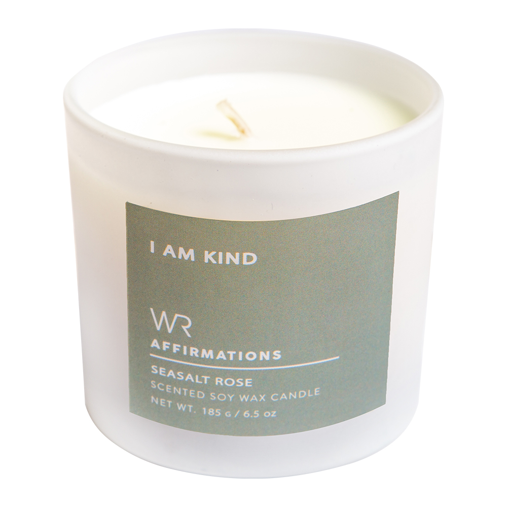 Scented Candle In White Jar: 6.5oz, Grey
