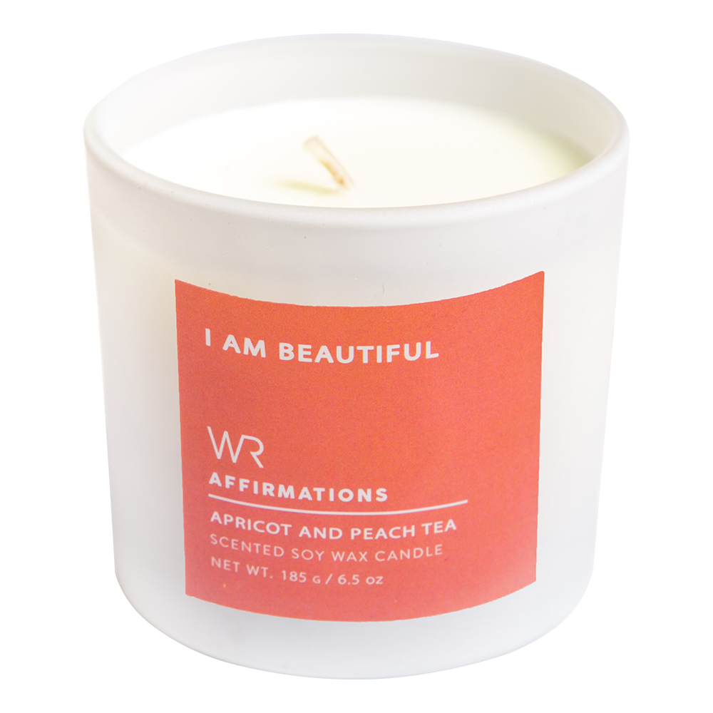 Scented Candle In White Jar: 6.5oz, Pink