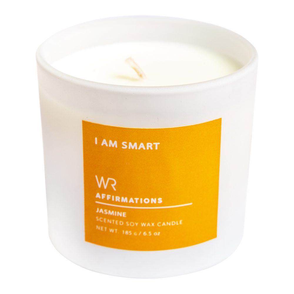 Scented Candle In White Jar: 6.5oz, Yellow